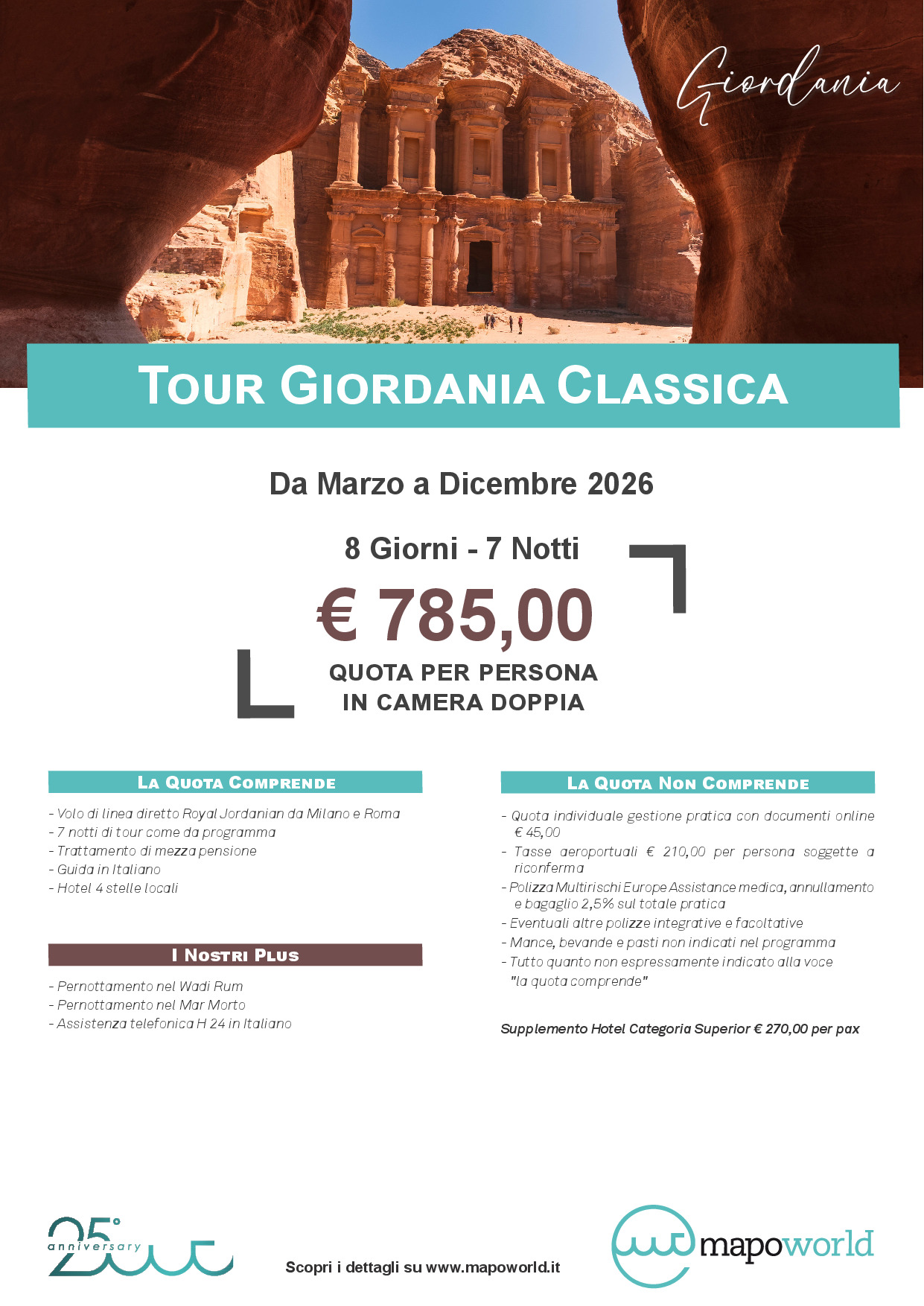 Tour Giordania Classica