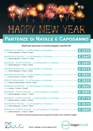 Riepilogo Partenze Natale e Capodanno