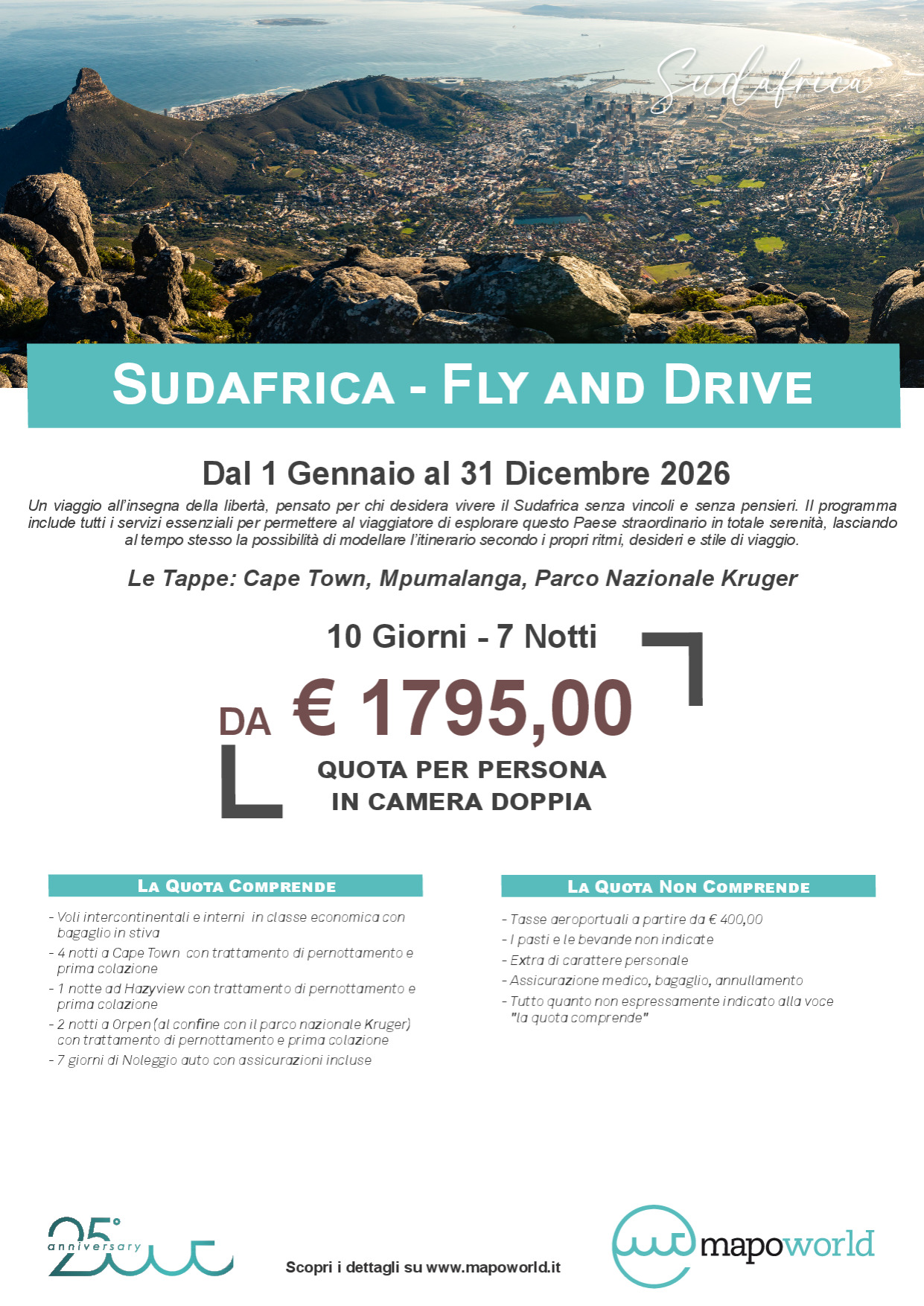 Sudafrica in Fly and Drive