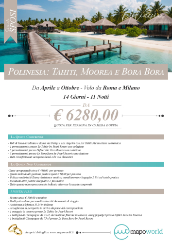 Polinesia - Tahiti, Moorea e Bora Bora