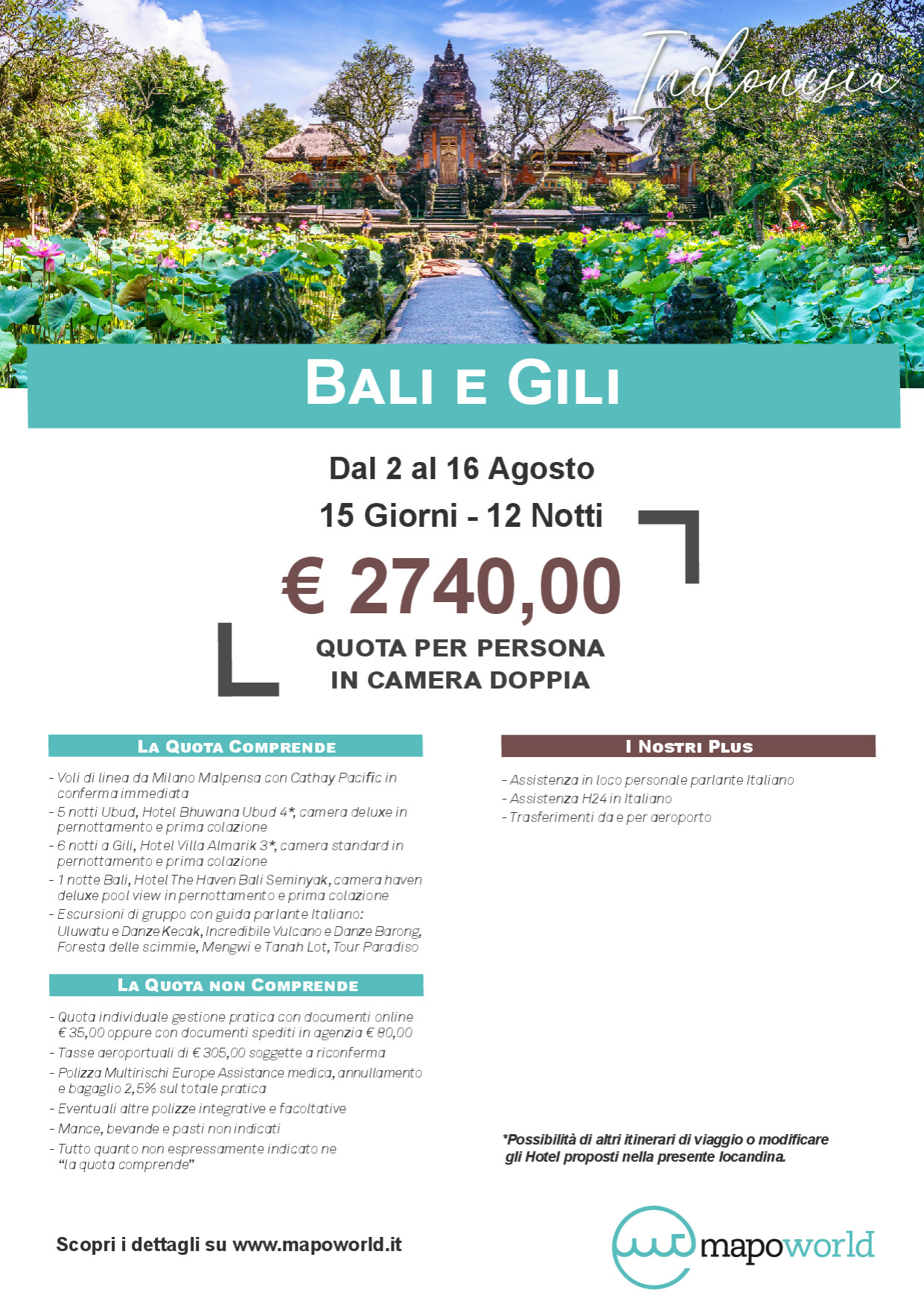 Bali e Gili - Dal 2 al 16 Agosto