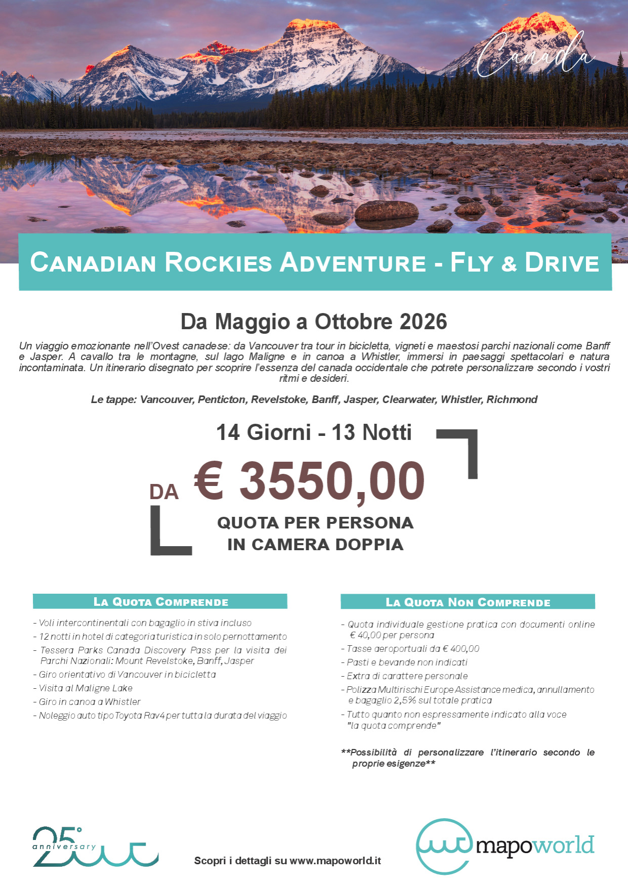 Canadian Rockies Adventure - Fly and Drive