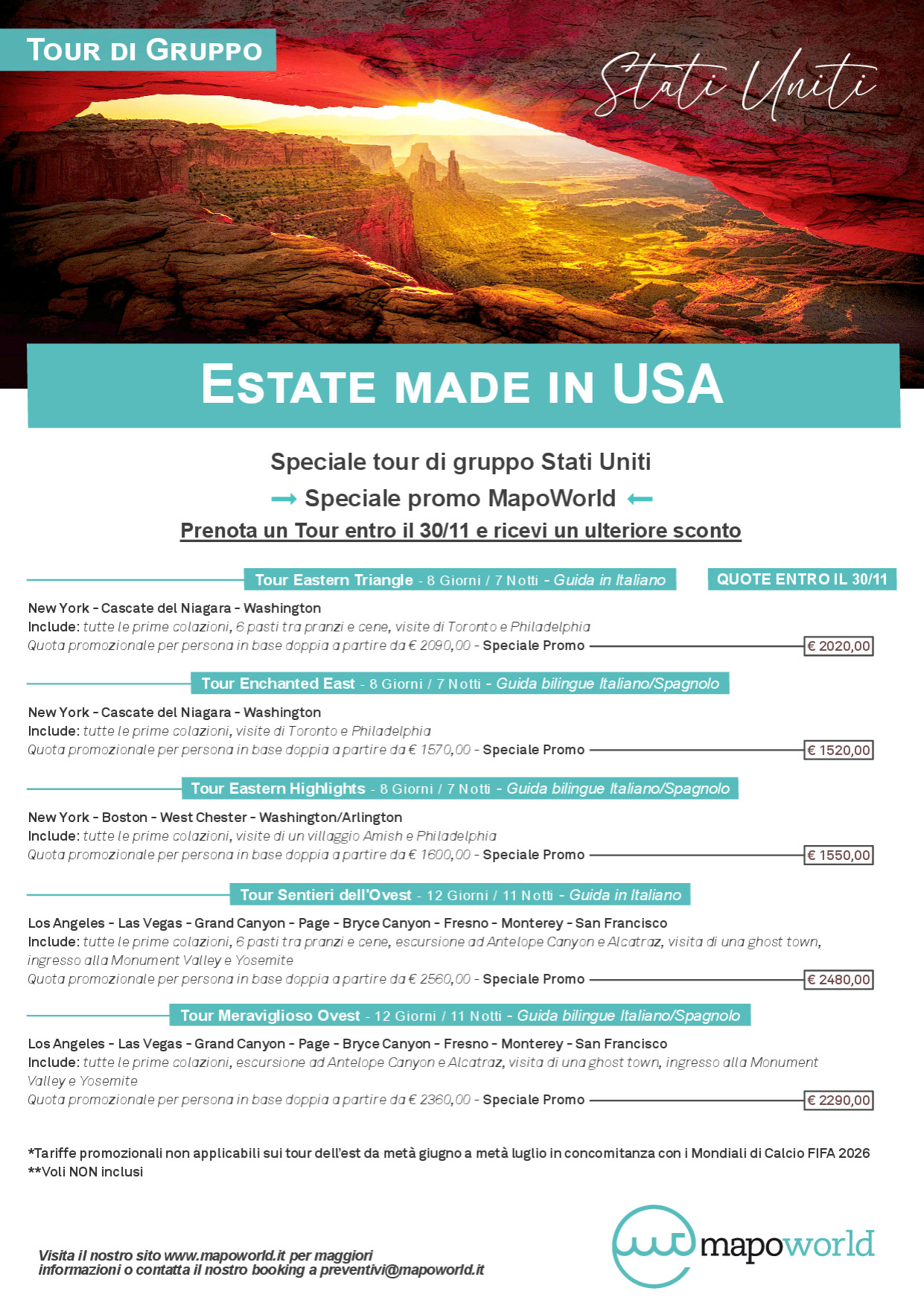 Estate made in USA - Tour di gruppo