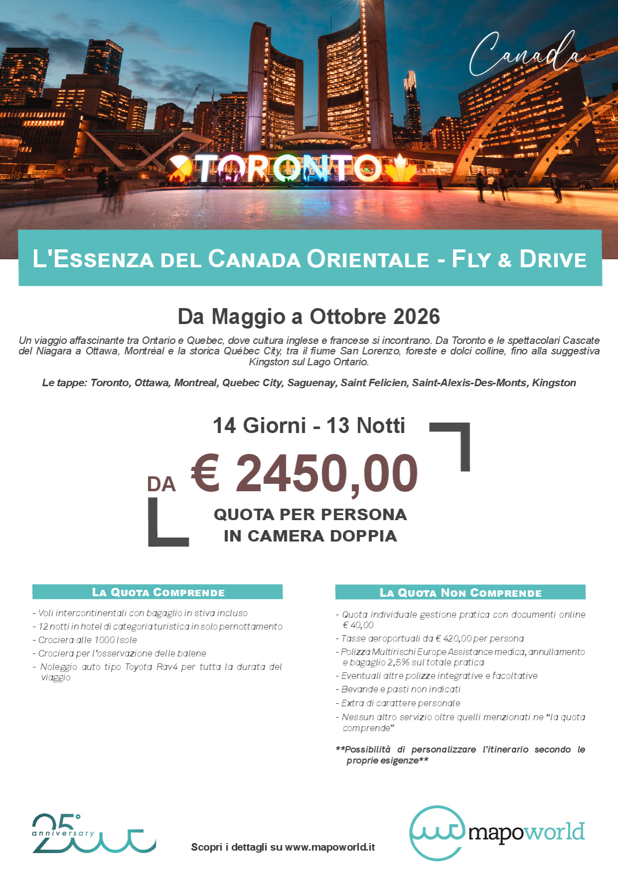 L'Essenza del Canada Orientale - Fly and Drive