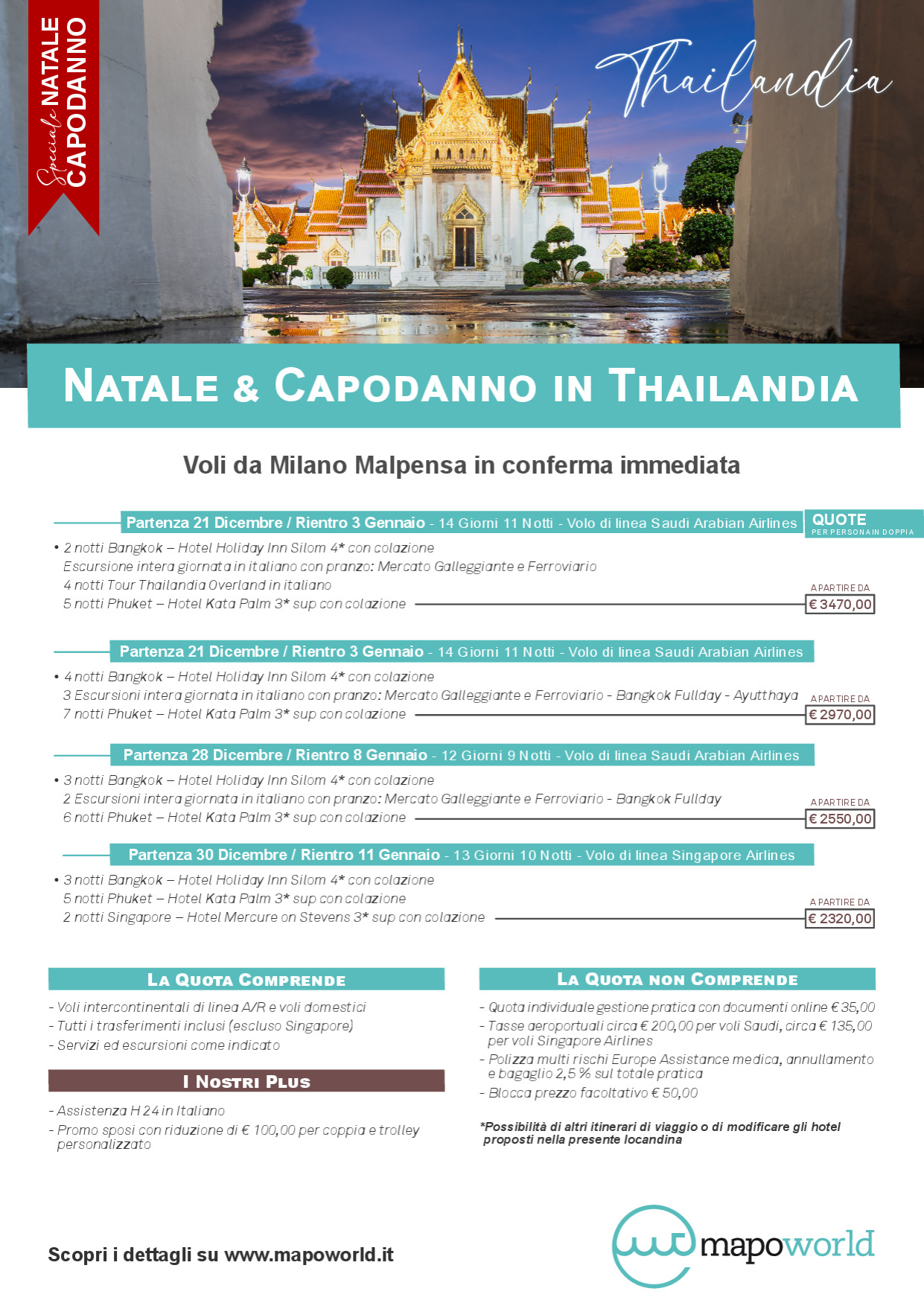 Natale e Capodanno in Thailandia - Da Milano